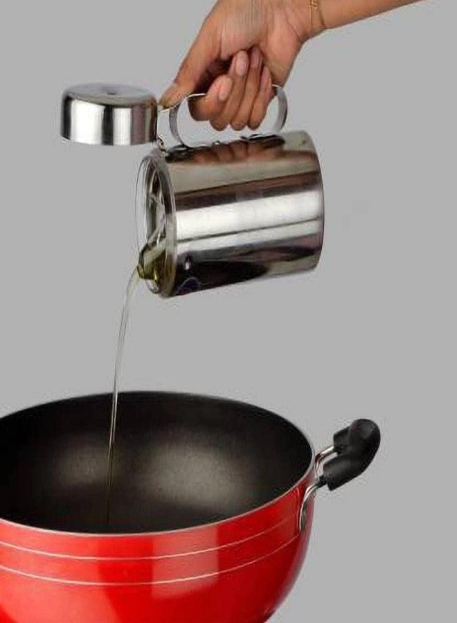 VISAXMI Oil Dispenser 1 Litre (1000 ml) Stainless Steel Kitchen Container | Air Tight Spill Proof | Oil Pourer | 2 Pcs, Silver - Image 3
